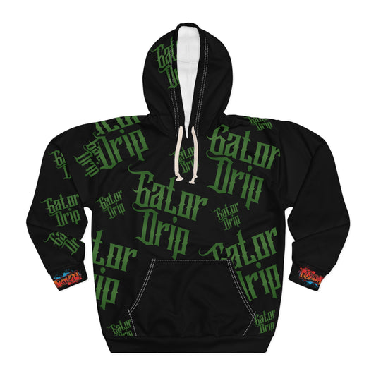 Black Gator Drip Exclusive Supa-Heavy Excess-Stunna Hypa-Flex Limited Edition OG Flawda Mane "All Black Collection" Unisex Pullover Playuz Hoodie