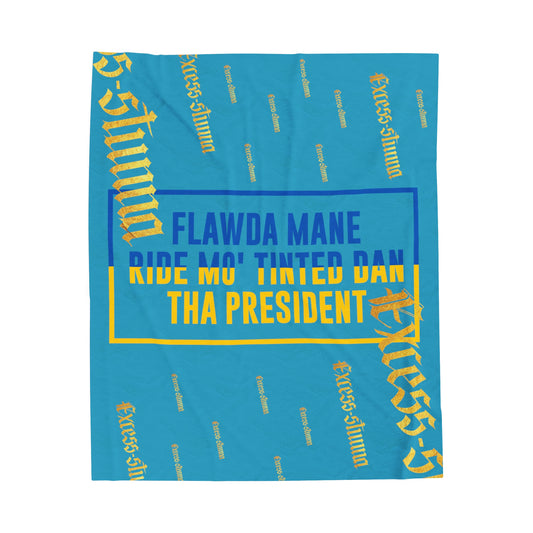 Turquoise Gator Drip Exclusive Supa-Heavy Excess-Stunna Hypa-Flex Limited Edition OG Flawda Mane “Flawda Mane Ride Mo’ Tinted Dan Tha President” Velveteen Plush Playuz Blanket