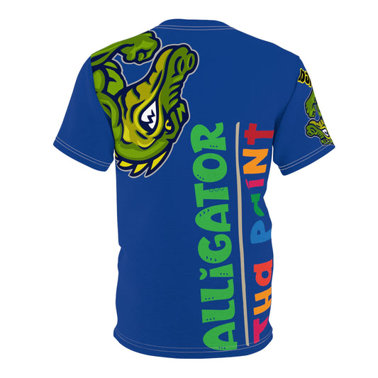 Dark Blue Flawdawear Limited Edition OG Alligator Papuh Playuz “Alligator Tha Paint” Unisex Cut & Sew Playuz Tee