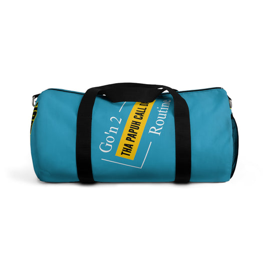 Turquoise Flawdawear Limited Edition OG Rich Daddy “Go’n 2 Tha Papuh Call Dat Routine” Duffle Playuz Bag