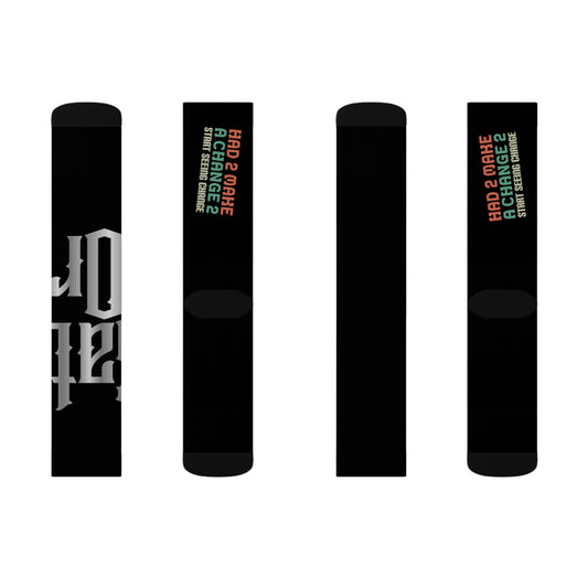 Black Gator Drip Supa-Heavy Excess-Stunna Hypa-Flex Limited Edition OG Flawda Mane “Had 2 Make A Change 2 Start Seeing Change” Medium Playuz Socks