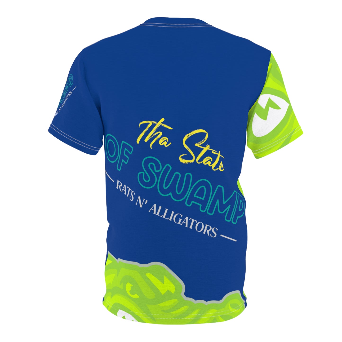 Blue Flawdawear Limited Edition OG Flawda Mane “Tha State Of Swamp Rats N’ Alligators” Unisex Cut & Sew Playuz Tee
