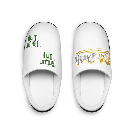 White Gator Drip Exclusive Supa-Heavy Excess-Stunna Hypa-Flex Limited Edition OG Rich Daddy "All White Collection" Men's Indoor Playuz Slippuz