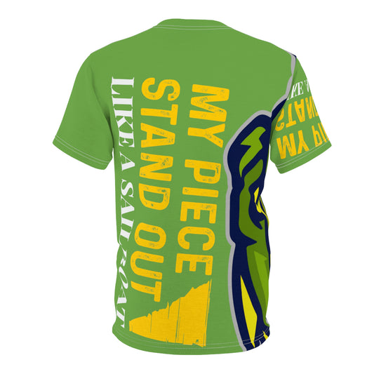 Green Flawdawear Limited Edition OG Flawda Mane “My Piece Stand Out Like A Sailboat” Unisex Cut & Sew Playuz Tee