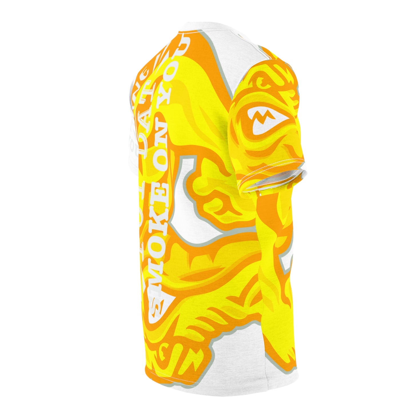 White/Yellow Flawdawear Limited Edition OG Alligator Playuz “Flawda Mane Put Dat Smoke On You” Unisex Cut & Sew Playuz Tee