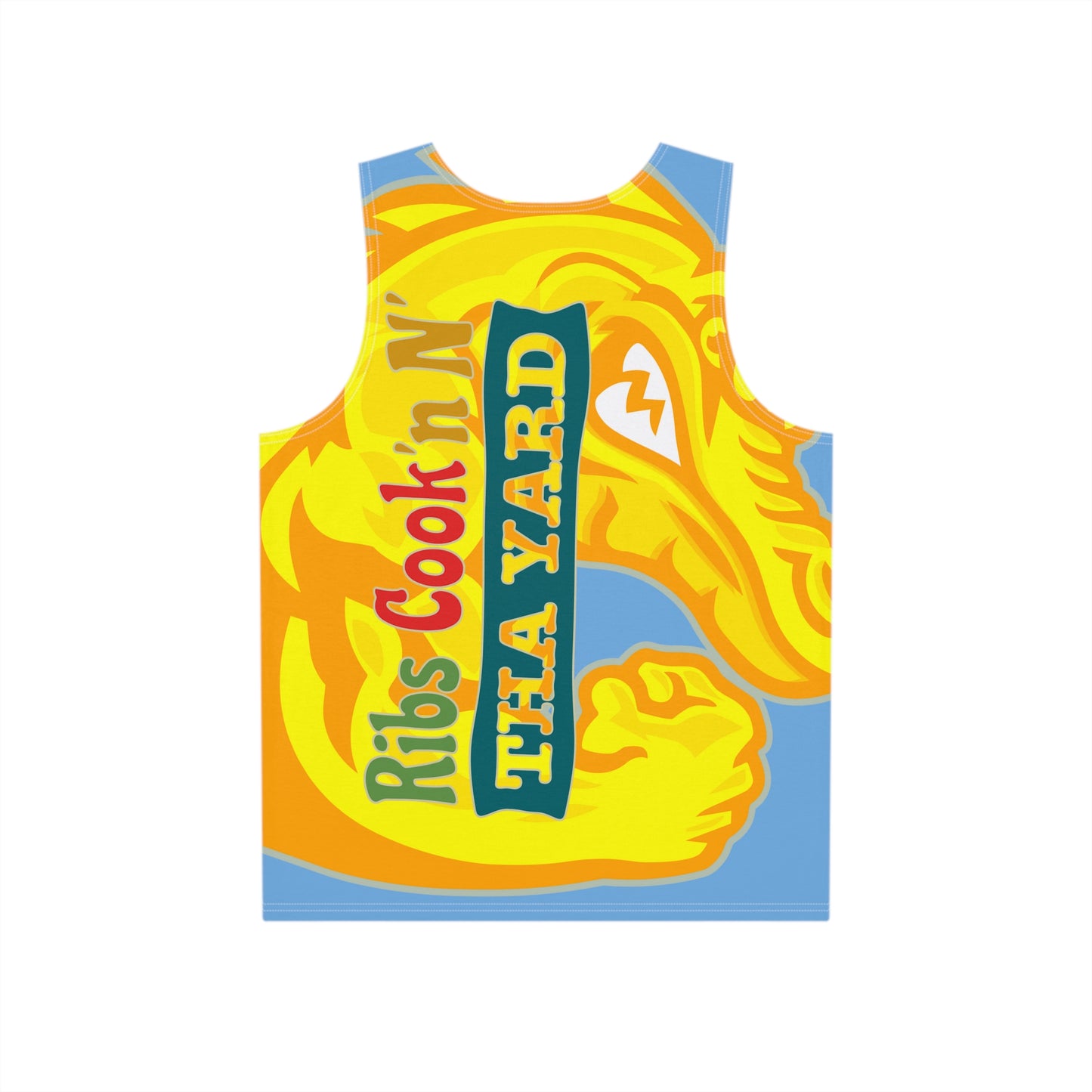 Light Blue/Yellow Flawdawear Limited Edition OG Flawda Mane “Ribs Cook’n N’ Tha Yard” Men’s Playuz Tank