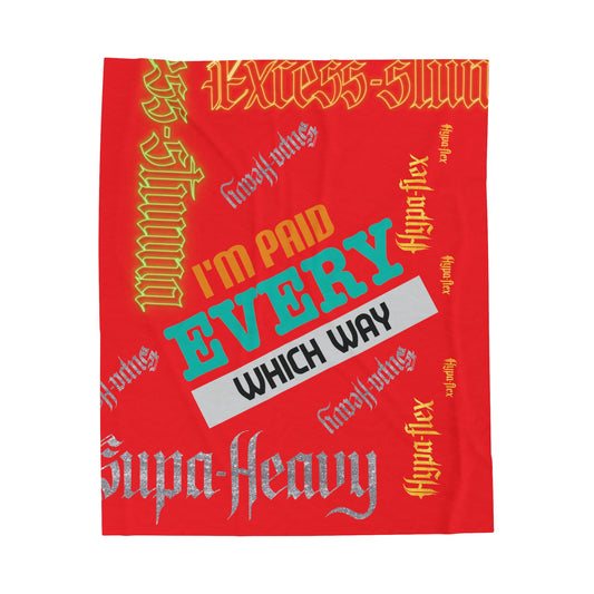 Red Gator Drip Exclusive Supa-Heavy Excess-Stunna Hypa-Flex Limited Edition OG Alligator Playuz “I’m Paid Every Which Way” Velveteen Plush Playuz Blanket