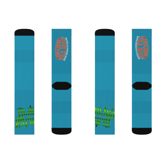 Turquoise Gator Drip Supa-Heavy Excess-Stunna Hypa-Flex Limited Edition OG Alligator Papuh Playuz “Discard Tha Roof Bofe Sedan N’ Coupe” Medium Playuz Socks