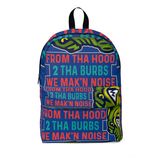 Blue Flawdawear Limited Edition OG Flawda Mane "From Tha Hood 2 Tha Burbs We Mak'n Noise" Classic Backpack