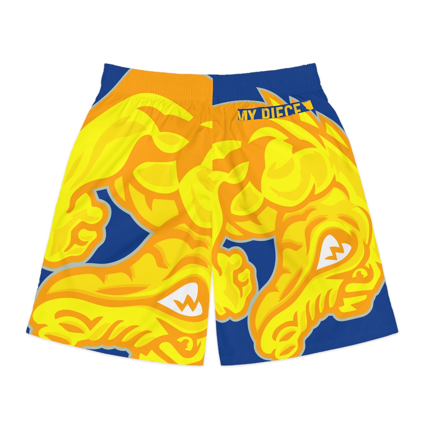 Blue/Yellow Flawdawear Limited Edition OG Flawda Mane “My Piece Stand Out Like A Sailboat” Men’s Jogguz Playuz Shorts