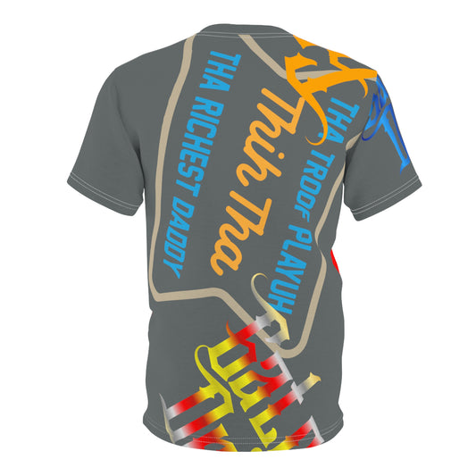 Dark Grey Gator Drip Exclusive Supa-Heavy Excess-Stunna Flex Alligator Playuz Limited Edition OG Multi-Logo Rich Daddy “Tha Troof Playuh Thih Tha Richest Daddy” Unisex Cut & Sew Playuz Tee