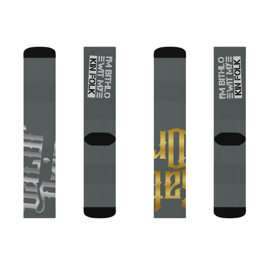 Dark Grey Gator Drip Supa-Heavy Excess-Stunna Hypa-Flex Limited Edition OG Flawda Mane “I’m Bithlo Wit My Kin Folk” Medium Playuz Socks