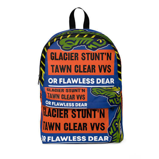 Blue Flawdawear Limited Edition OG Rich Daddy "Glacier Stunt'n Tawn Clear VVS Or Flawless Dear" Classic Backpack