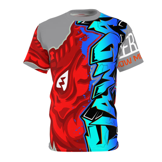 Grey/Red Flawdawear Limited Edition OG Flawda Mane “Everybody Know Me” Unisex Cut & Sew Playuz Tee