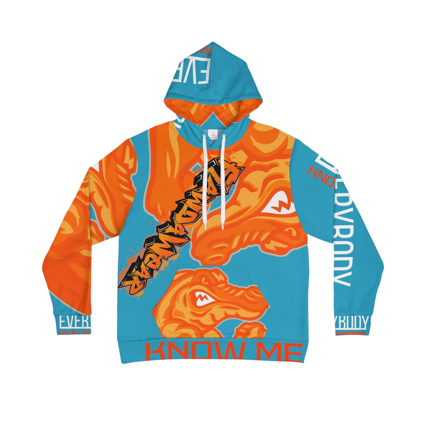 Turquoise/Orange Flawdawear Limited Edition OG Flawda Mane “Everybody Know Me” Men's Playuz Hoodie