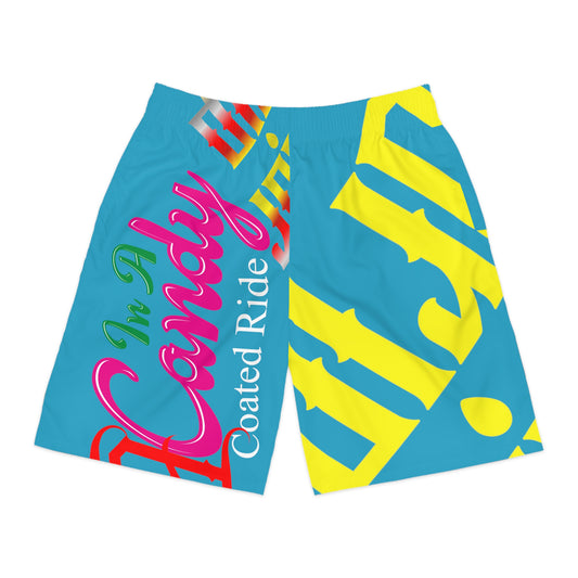Turquoise Gator Drip Exclusive Supa-Heavy Excess-Stunna Flex Alligator Playuz Limited Edition OG Multi-Logo Flawda Mane “In A Candy Coated Ride” Men’s Jogguz Playuz Shorts