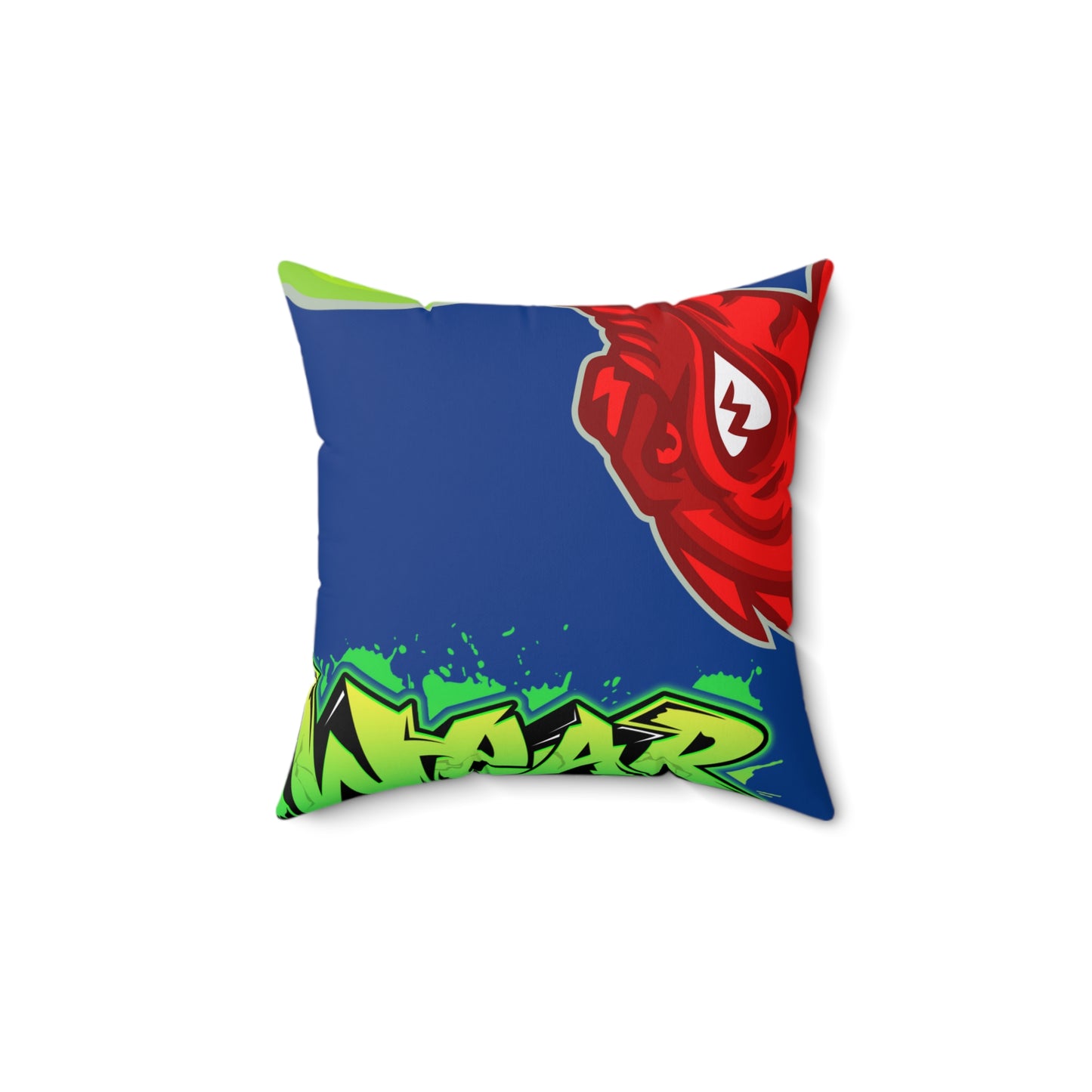 Dark Blue Flawdawear Limited Edition OG Flawda Mane “Raised Up High On 33’s” Spun Polyester Square Playuz Pillow