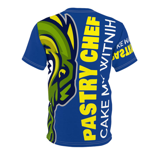 Dark Blue Flawdawear Limited Edition OG Rich Daddy “Pastry Chef Cake My Witnih” Unisex Cut & Sew Playuz Tee