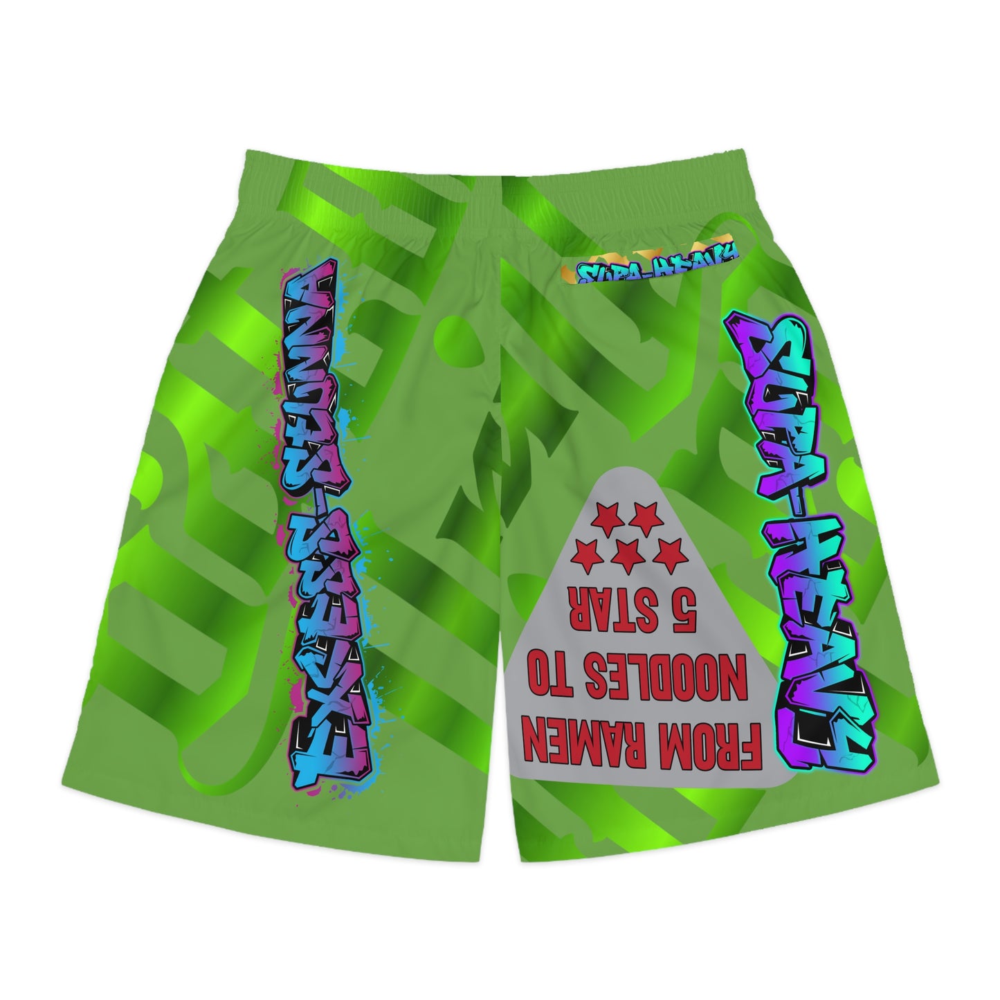 Green Gator Drip Exclusive Supa-Heavy Excess-Stunna Hypa-Flex Limited Edition OG Flawda Mane “From Ramen Noodles To 5 Star" Men’s Jogguz Playuz Shorts