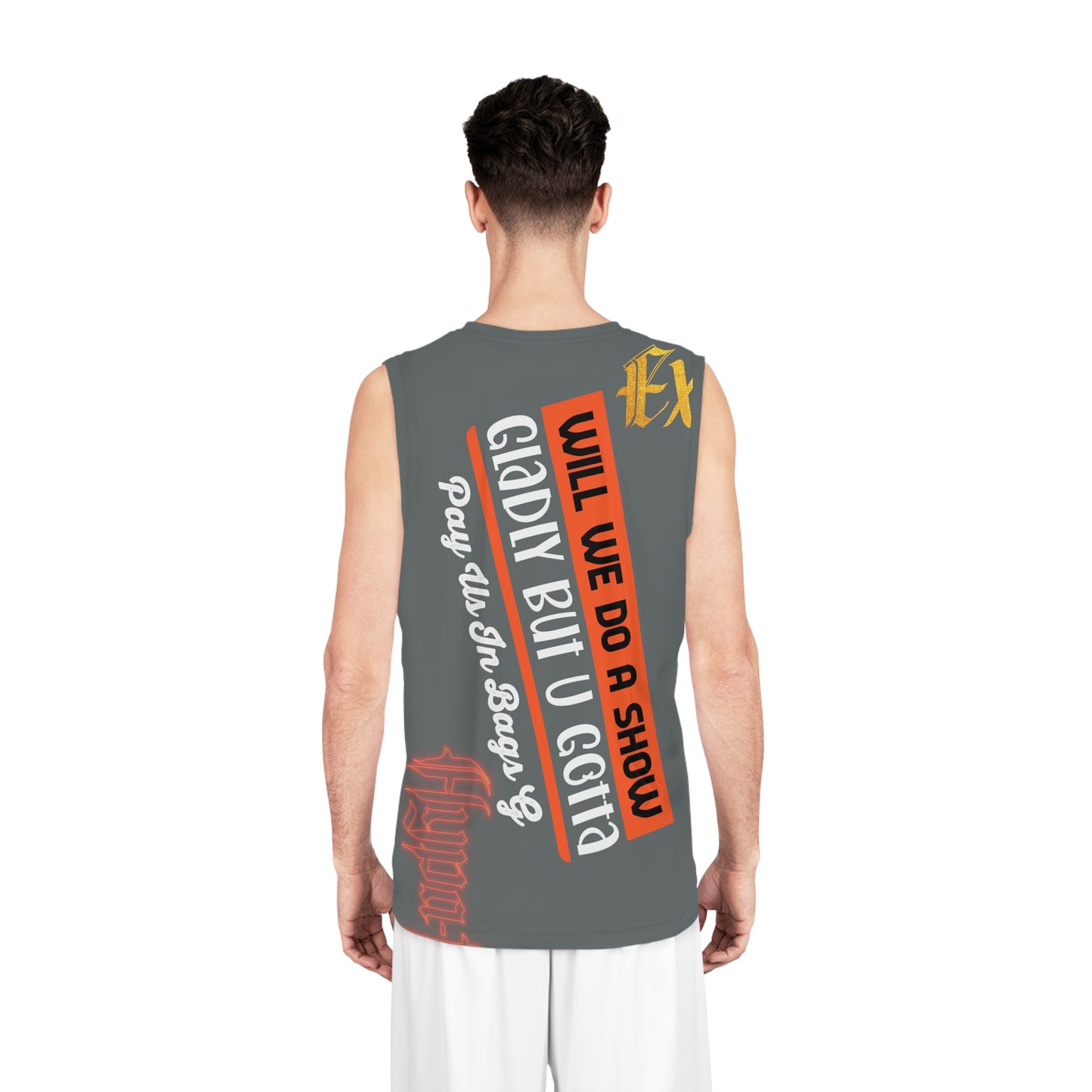 Dark Grey Flawdawear Limited Edition OG Rich Daddy “Will We Do A Show Gladly But U Gotta Pay Us In Bags G” Basketball Playuz Jersey