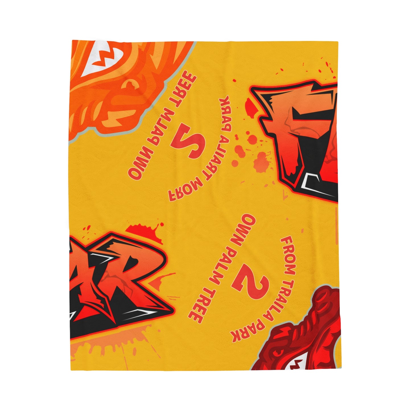 Yellow Flawdawear Limited Edition OG Alligator Playuz “From Traila Park 2 Own Palm Tree” Velveteen Plush Playuz Blanket