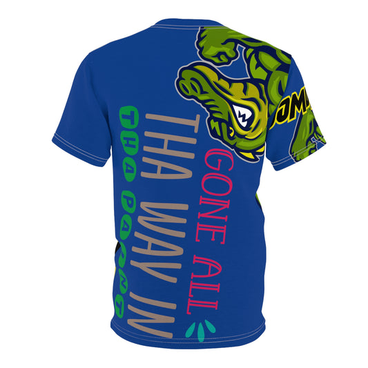 Dark Blue Flawdawear Limited Edition OG Rich Daddy “Gone All Tha Way In Tha Paint” Unisex Cut & Sew Playuz Tee