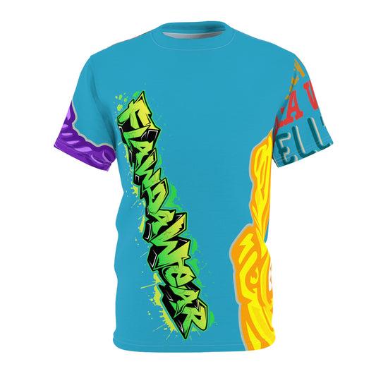 Turquoise Flawdawear Limited Edition OG Rich Daddy “Rich Daddy AKA What U Tell’n ME?” Unisex Cut & Sew Playuz Tee