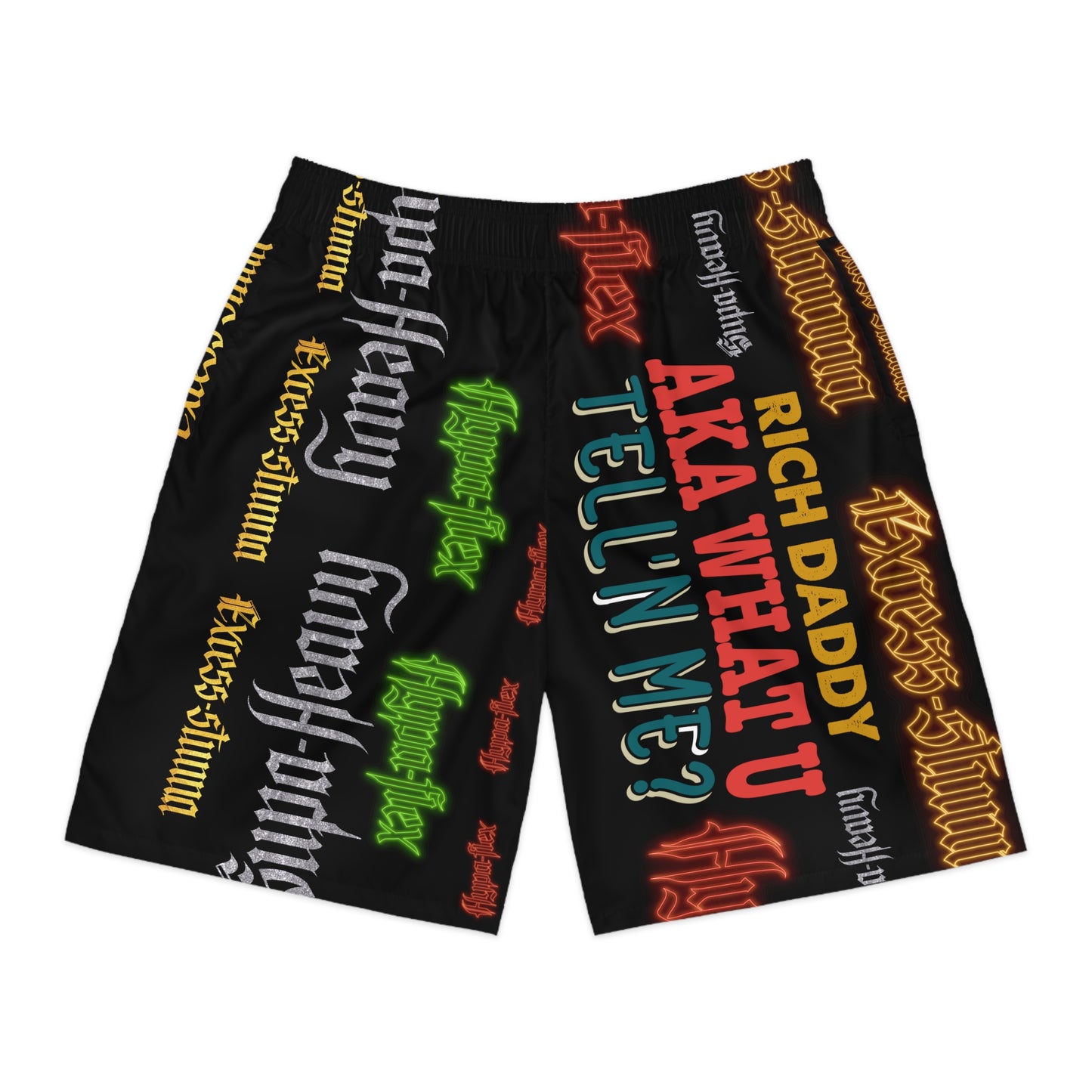 Black Gator Drip Exclusive Supa-Heavy Excess-Stunna Hypa-Flex Limited Edition OG Rich Daddy “Rich Daddy AKA What U Tell’n ME?” Men’s Jogguz Playuz Shorts