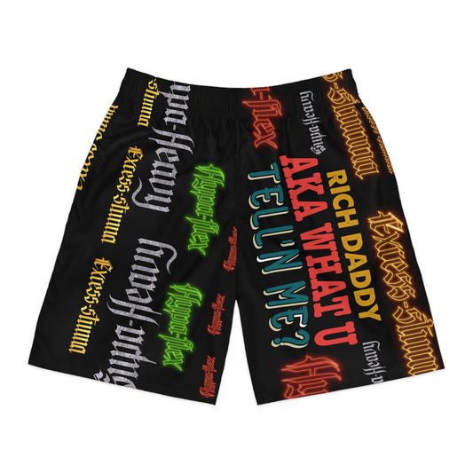 Black Gator Drip Exclusive Supa-Heavy Excess-Stunna Hypa-Flex Limited Edition OG Rich Daddy “Rich Daddy AKA What U Tell’n ME?” Men’s Jogguz Playuz Shorts