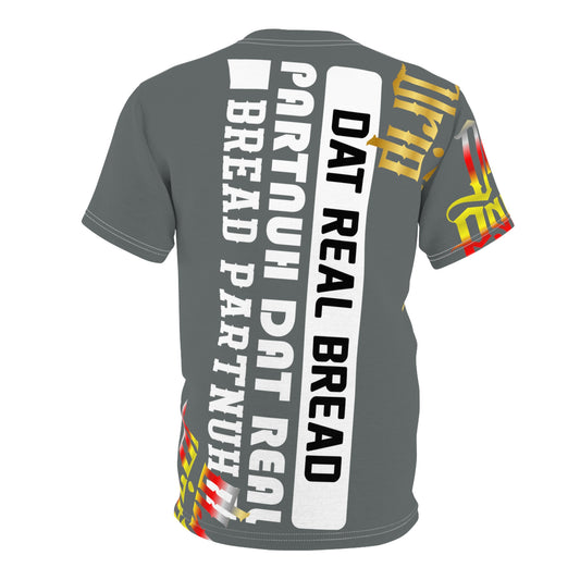 Dark Grey Gator Drip Exclusive Supa-Heavy Excess-Stunna Flex Alligator Playuz Limited Edition OG Multi-Logo Rich Daddy “Dat Real Bread Partnuh Dat Real Bread Partnuh” Unisex Cut & Sew Playuz Tee