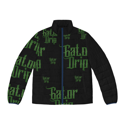 Black Gator Drip Exclusive Supa-Heavy Excess-Stunna Hypa-Flex Limited Edition OG Flawda Mane "All Black Collection" Men's Puffa Playuz Jacket