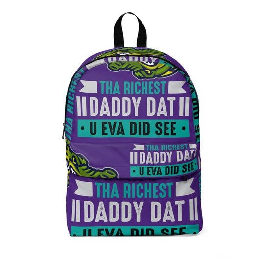 Purple Flawdawear Limited Edition OG Rich Daddy "Tha Richest Daddy Dat U Eva Did See" Classic Backpack