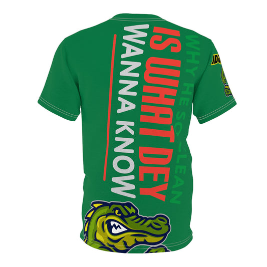 Dark Green Flawdawear Limited Edition OG Flawda Mane “Why He So Clean Is What Dey Wanna Know” Unisex Cut & Sew Playuz Tee