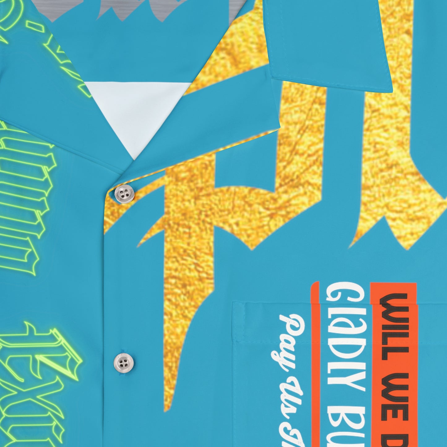 Turquoise Gator Drip Exclusive Supa-Heavy Excess-Stunna Hypa-Flex Limited Edition OG Rich Daddy “Will We Do A Show Gladly But U Gotta Pay Us In Bags G” Men’s Hawaiian Playuz Shirt