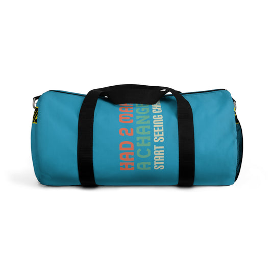 Turquoise Flawdawear Limited Edition OG Flawda Mane “Had 2 Make A Change 2 Start Seeing Change” Duffle Playuz Bag
