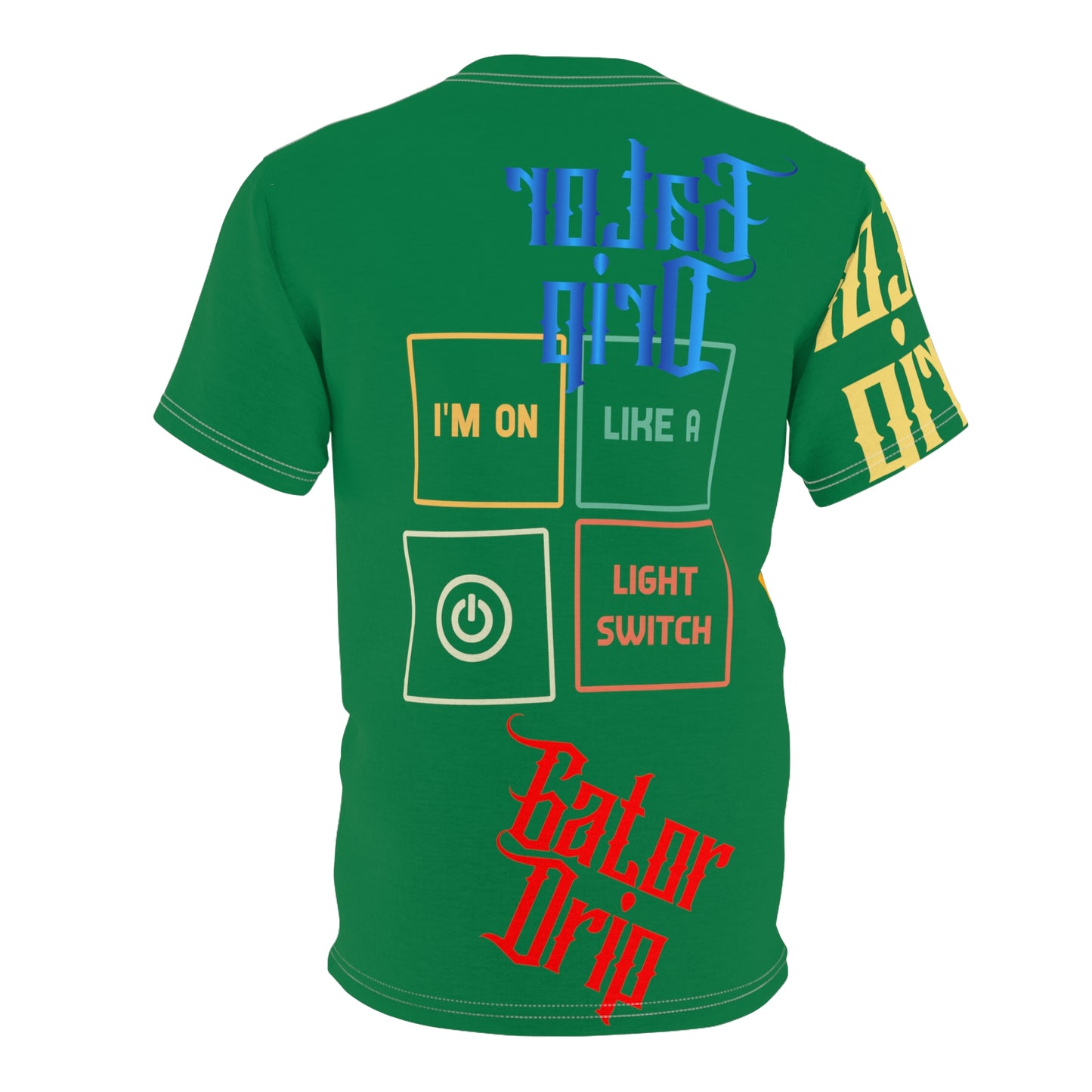 Dark Green Gator Drip Exclusive Supa-Heavy Excess-Stunna Flex Alligator Playuz Limited Edition OG Multi-Logo Flawda Mane “I’m On Like A Light Switch" Unisex Cut & Sew Playuz Tee