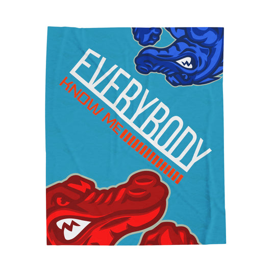 Turquoise Flawdawear Limited Edition OG Flawda Mane “Everybody Know Me” Velveteen Plush Playuz Blanket