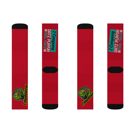 Dark Red Flawdawear Limited Edition OG Rich Daddy “2 Company Datz Playuh Mail Twice” Medium Playuz Socks