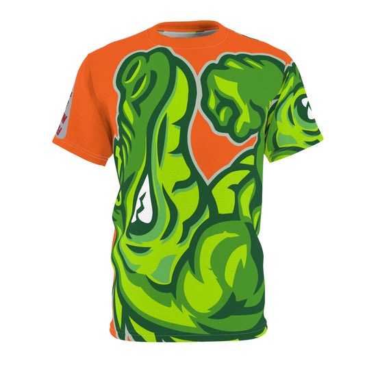 Orange/Green Flawdawear Limited Edition OG Flawda Mane “From Ramen Noodles To 5 Star” Unisex Cut & Sew Playuz Tee