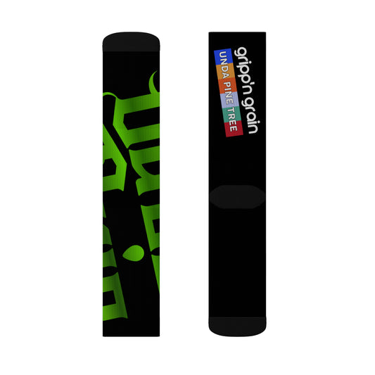 Black Gator Drip Supa-Heavy Excess-Stunna Hypa-Flex Limited Edition OG Flawda Mane “Gripp’n Grain Unda Pine Tree” Medium Playuz Socks