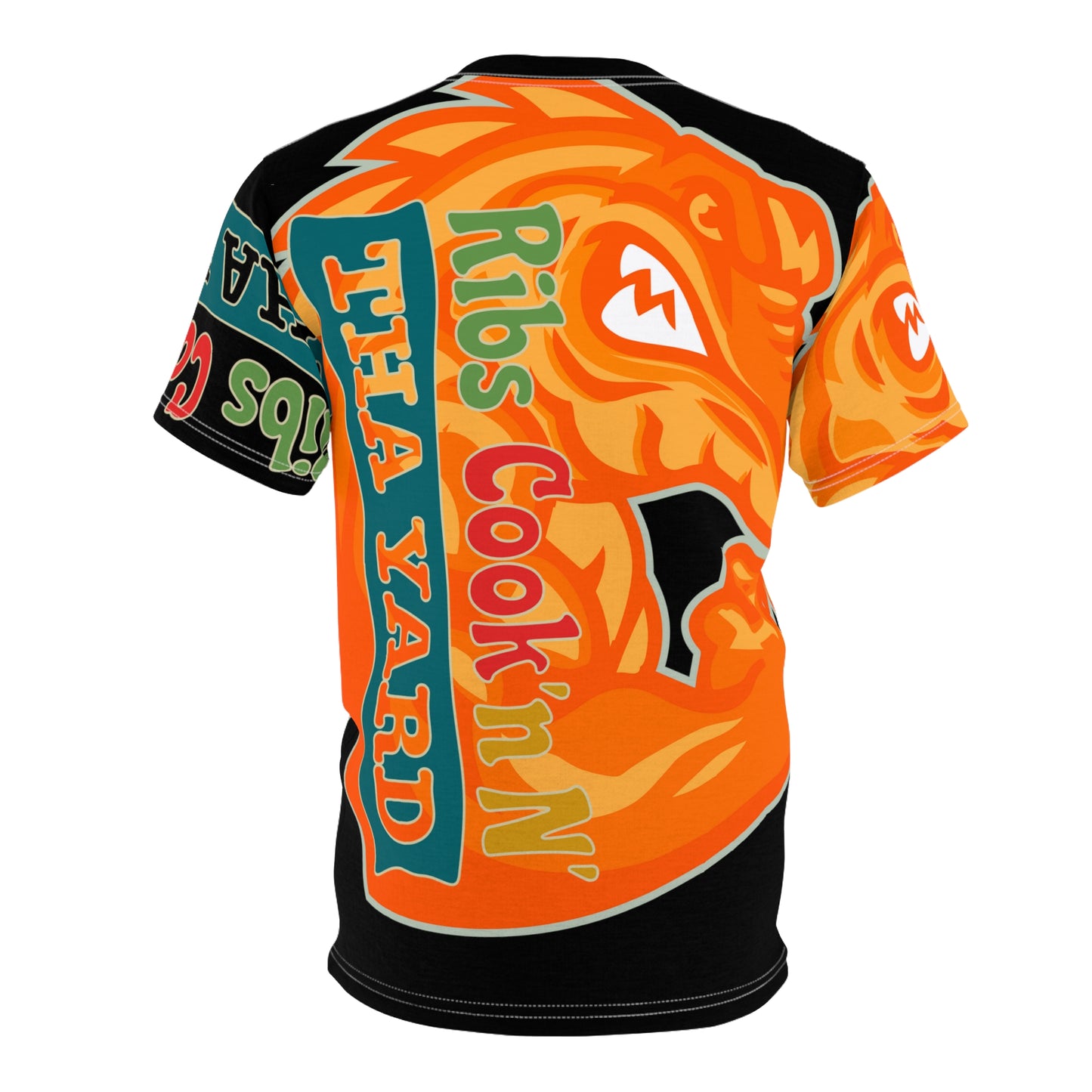 Black/Orange Flawdawear Limited Edition OG Flawda Mane “Ribs Cook’n N’ Tha Yard” Unisex Cut & Sew Playuz Tee