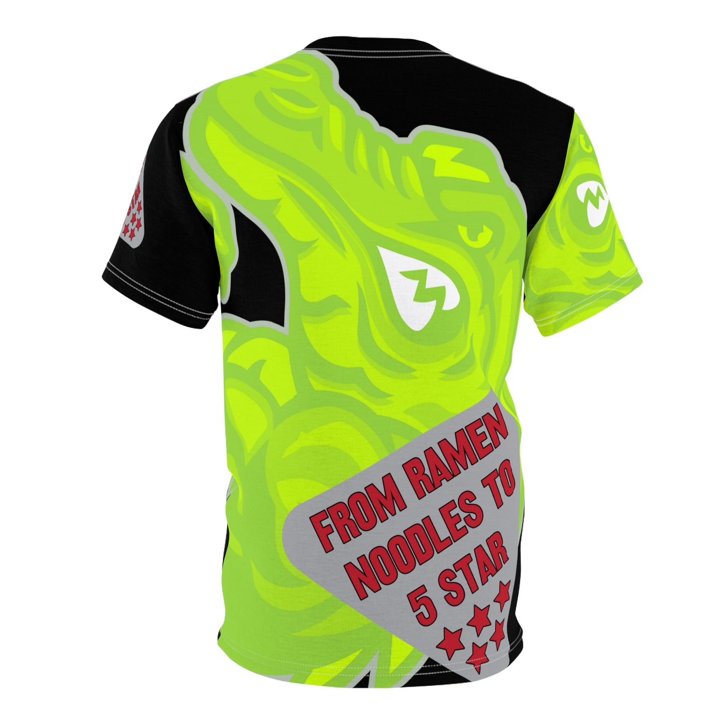 Black/Lime Flawdawear Limited Edition OG Flawda Mane “From Ramen Noodles To 5 Star” Unisex Cut & Sew Playuz Tee