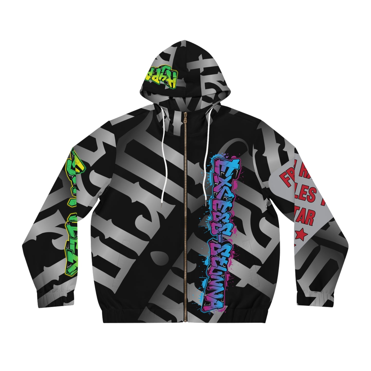 Black Gator Drip Exclusive Supa-Heavy Excess-Stunna Hypa-Flex Limited Edition OG Flawda Mane “From Ramen Noodles To 5 Star" Men’s Full Zip Playuz Hoodie