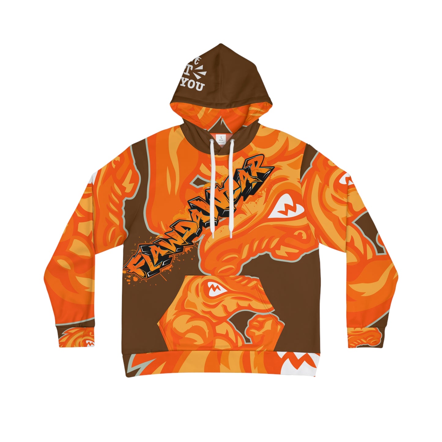Brown/Orange Flawdawear Limited Edition OG Alligator Playuz “Flawda Mane Put Dat Smoke On You” Men’s Playuz Hoodie