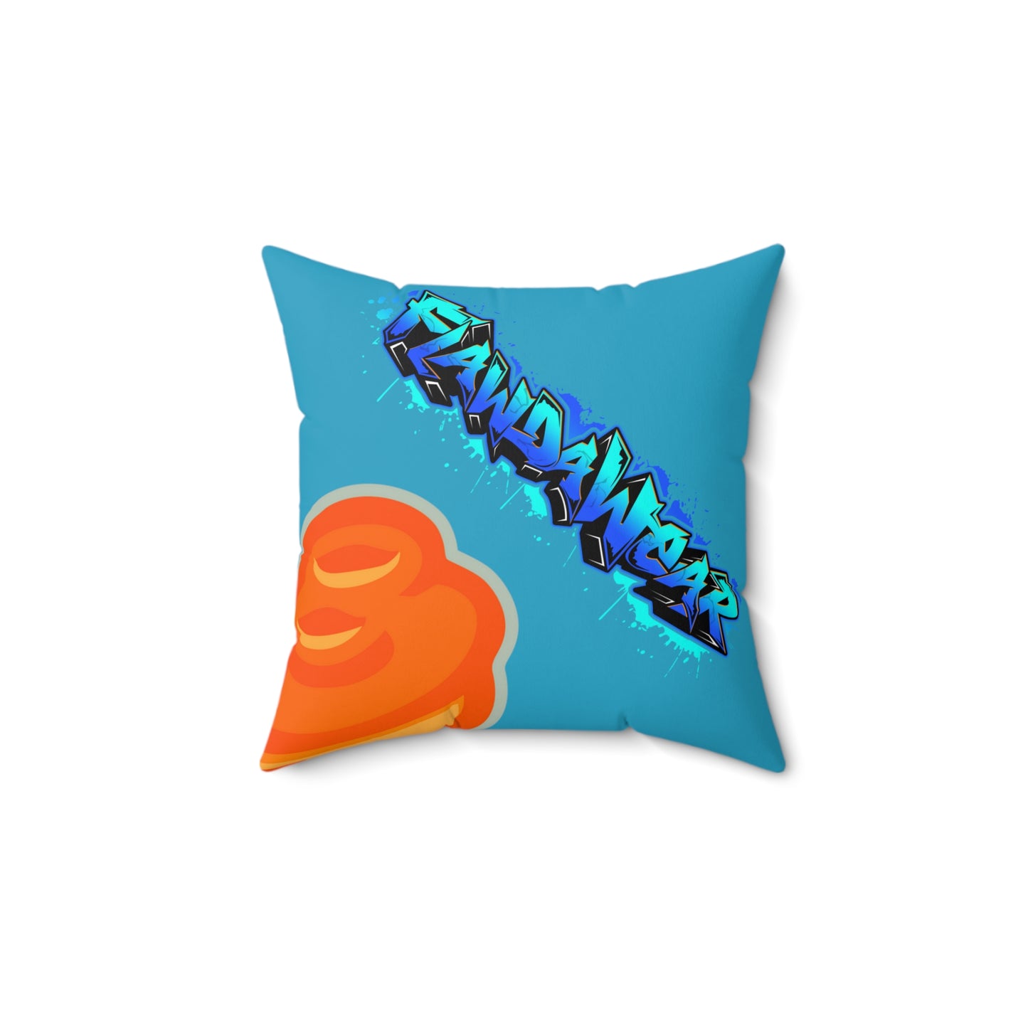 Turquoise Flawdawear Limited Edition OG Flawda Mane “My Piece Stand Out Like A Sailboat” Spun Polyester Square Playuz Pillow