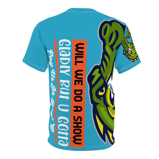 Turquoise Flawdawear Limited Edition OG Rich Daddy “Will We Do A Show Gladly But U Gotta Pay Us In Bags G” Unisex Cut & Sew Playuz Tee