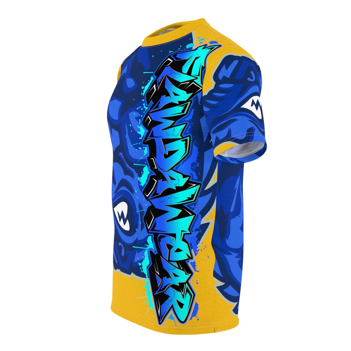 Yellow/Blue Flawdawear Limited Edition OG Alligator Playuz “Flawda Mane Put Dat Smoke On You” Unisex Cut & Sew Playuz Tee