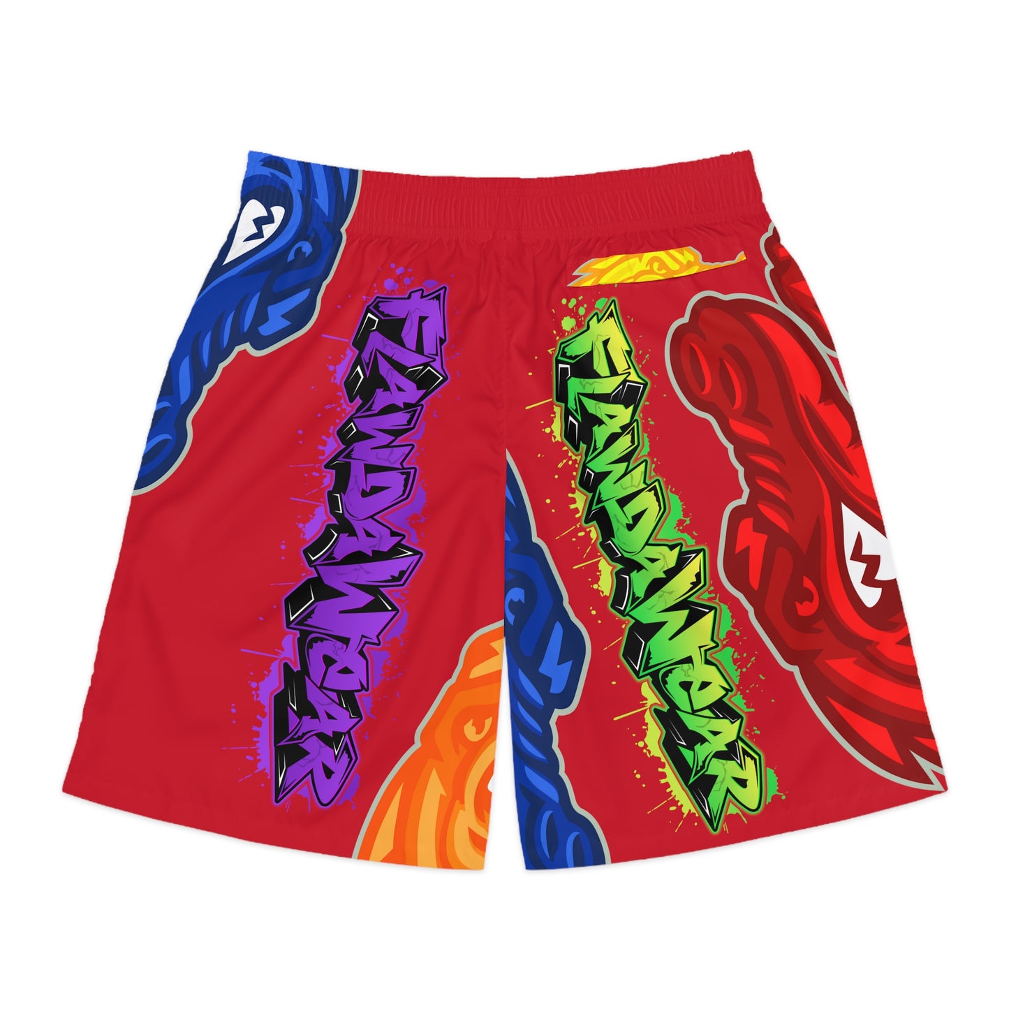 Dark Red Flawdawear Limited Edition OG Rich Daddy “Rich Daddy AKA What U Tell’n ME?” Men’s Jogguz Playuz Shorts