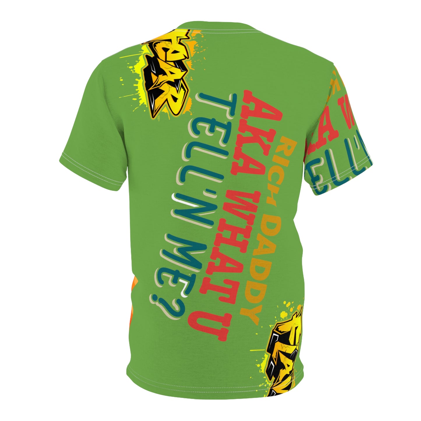 Light Green Flawdawear Limited Edition OG Rich Daddy “Rich Daddy AKA What U Tell’n ME?” Unisex Cut & Sew Playuz Tee