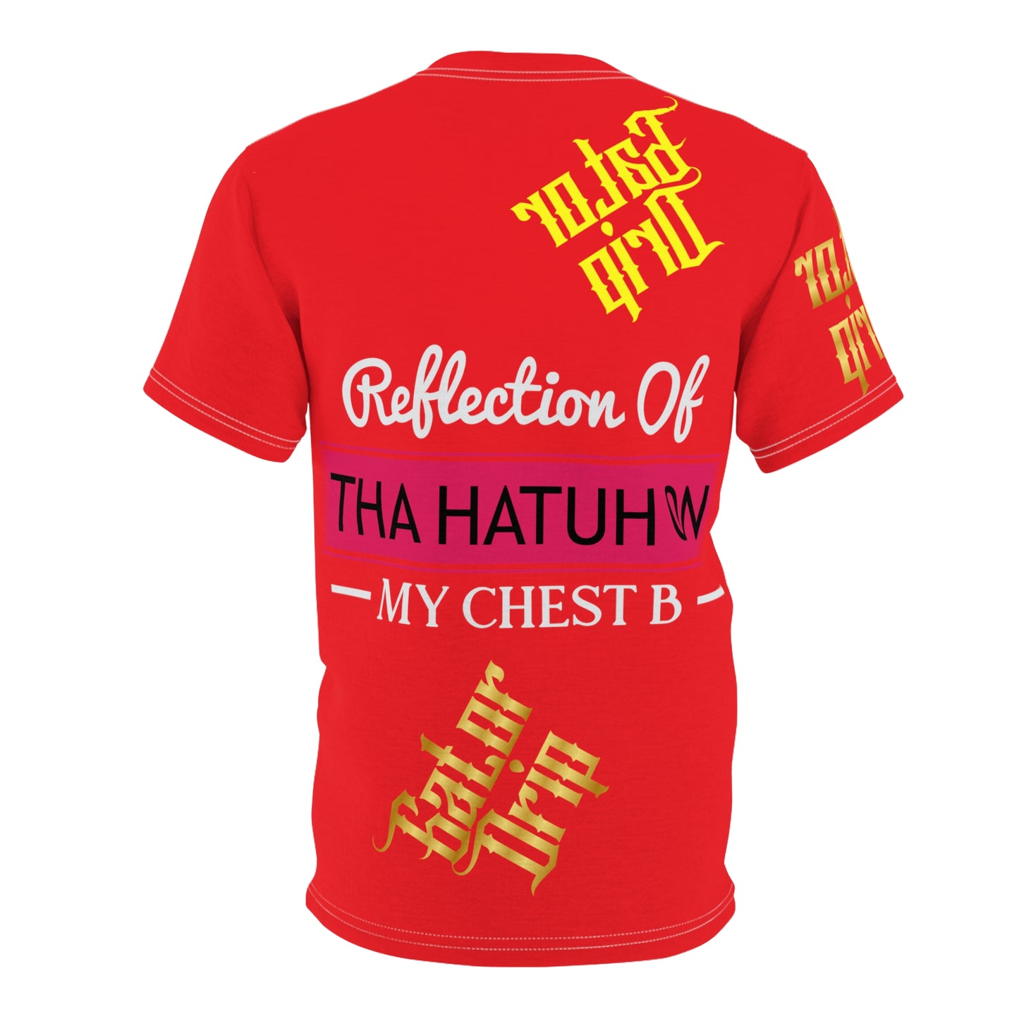 Red Gator Drip Exclusive Supa-Heavy Excess-Stunna Flex Alligator Playuz Limited Edition OG Multi-Logo Rich Daddy “Reflection Of Tha Hatuh On My Chest B" Unisex Cut & Sew Playuz Tee